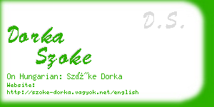 dorka szoke business card